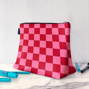 Checkered Makeup Bag – Railway Hippie