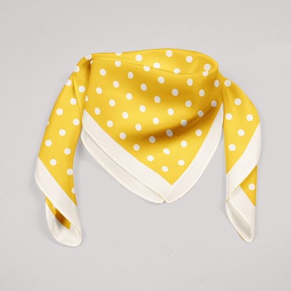Yellow dot Silk Scarf new BCPICCOLO scarf - Yellow Dot – Black Colour main image 3
