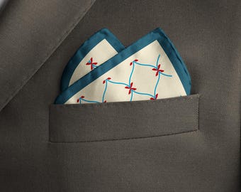 Classic men's small silk neckerchief or pocket square
