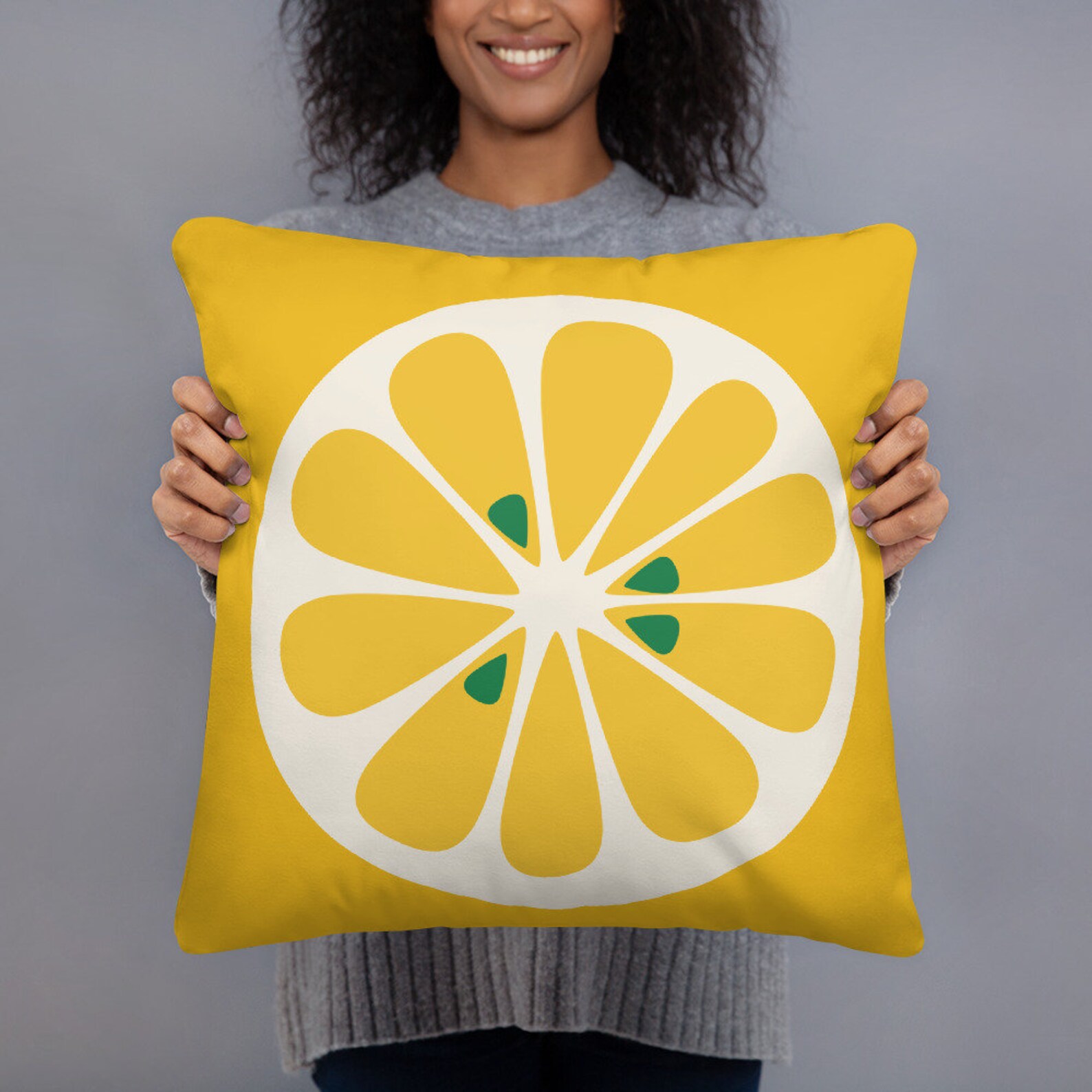 Lemon throw pillow yellow throw pillow spring decor hostess Etsy