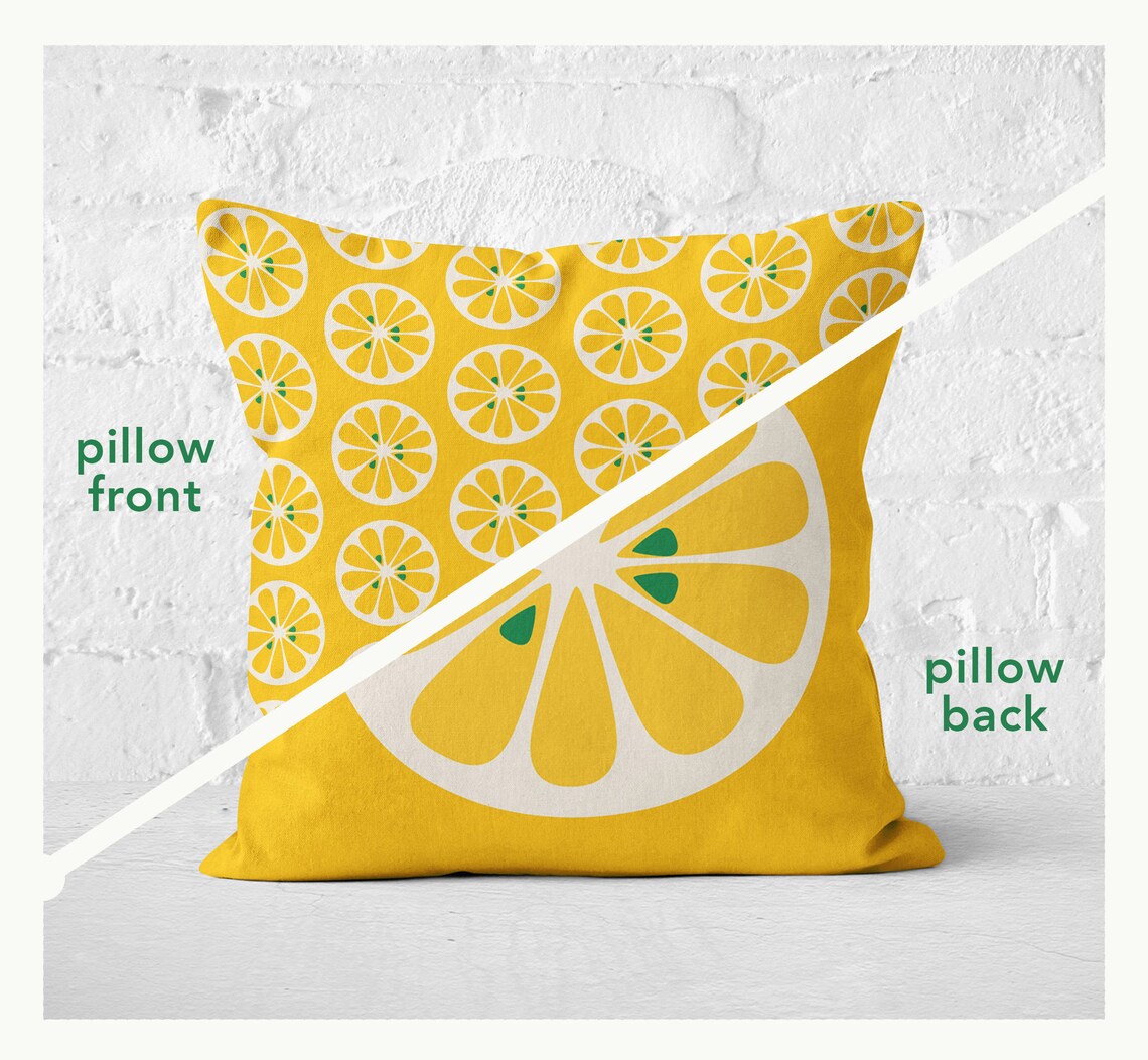 Lemon throw pillow yellow throw pillow spring decor hostess Etsy