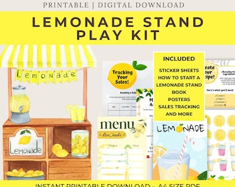 Lemonade Stand Play Kit  Summer Activity Preschool Kindergarten  Sensory Play  Teacher Printable kids Pretend Play - DIGITAL DOWNLOAD