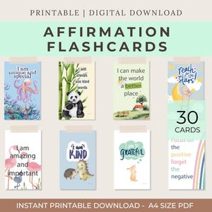 Apprenez Affirmations et bonnes habitudes Cartes-éclair Montessori pour enfants d'âge préscolaire Cartes éducatives à imprimer | Téléchargement instantané