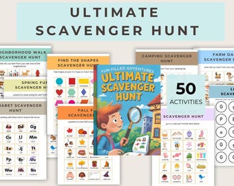 Ultimate Scavenger Hunt Bundle, Outdoor and Indoor activities, Games for Kids - DIGITAL DOWNLOAD PRINTABLE