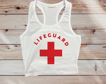 Lifeguard White Womens Cropped Tank Top
