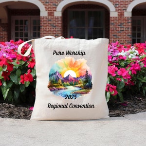 Sac fourre-tout pour la convention des Témoins de Jéhovah, cadeau de pur culte, sac à main religieux en toile, sac à main réunion 2025, accessoire de convention spirituelle
