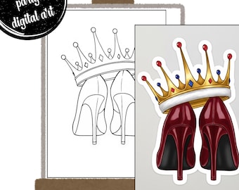 Pre-Drawn Outline Canvas | Adult Painting | Paint & Sip | Pre-Sketched Art Party | Coloring Page | Stencil