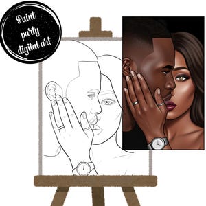 Tableau sur toile de couple | DIY Rendez-vous amoureux et peinture
