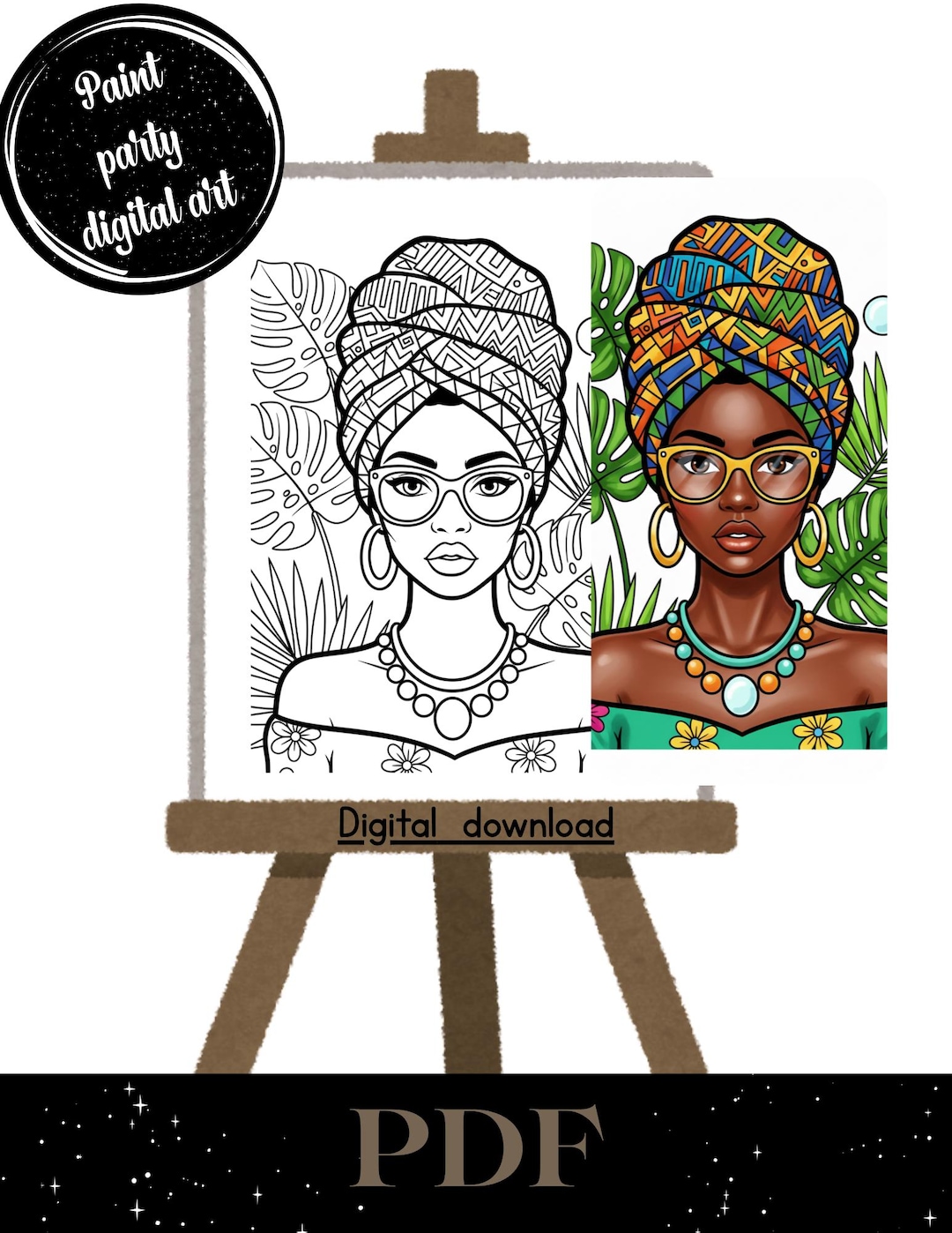 Pre Drawn Canvas African Americannull