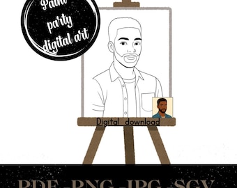 DIY Paint Party: Bearded Black Man, Paint and Sip