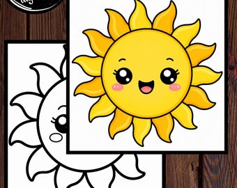 Cutesy Sunshine|summer fun| kids art digital print|paint n sip