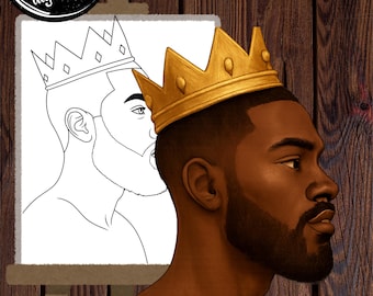 DIY mannenoverzicht | Voorgetekend canvas met omtrek | Schilderij voor volwassenen | Verf- en kunstfeest | Kleurplaat