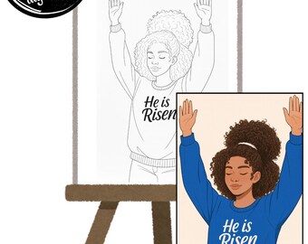 Praising God Printable – Christian Woman Coloring Page (Digital Download)