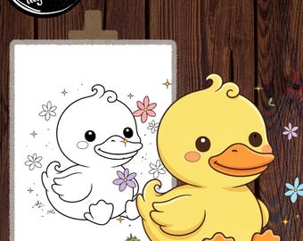 Baby Duck  Paint Party Canvas | Duck Art Stencil (Digital Download)