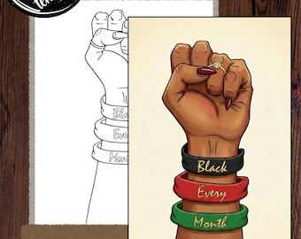 DIY Paint Party Print: Coloring Page (Digital Download)| black history month |