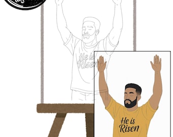 Voorgetekend canvas | Mannenfiguur, sjabloon verffeestje (digitale download)