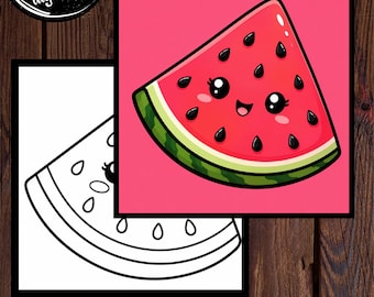 Cutesy Watermelon Slice |summer fun| kids art digital print|paint n sip