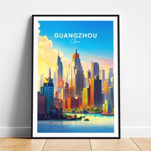 Guangzhou travel print - China travel poster, Guangzhou poster, Guangzhou China poster, Personalized Gift, Wedding gift, Custom Text
