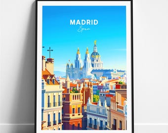 Madrid travel print - Spain travel poster, Madrid poster, Madrid Spain poster, Personalized Gift, Wedding gift, Custom Text