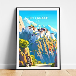 Leh ladakh travel print - India travel poster, Leh ladakh poster, Leh ladakh Jammu poster, Personalized Gift, Wedding gift, Custom Text