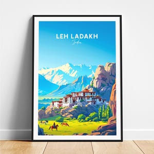 Leh ladakh travel print - India travel poster, Leh ladakh poster, Leh ladakh Jammu poster, Personalized Gift, Wedding gift, Custom Text