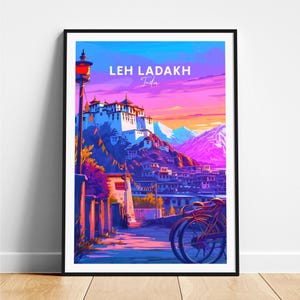Leh ladakh travel print - India travel poster, Leh ladakh poster, Leh ladakh Jammu poster, Personalized Gift, Wedding gift, Custom Text
