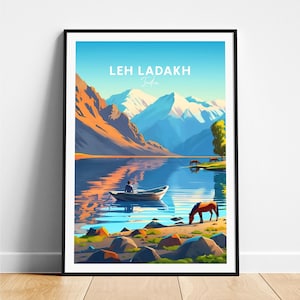 Leh ladakh travel print - India travel poster, Leh ladakh poster, Leh ladakh Jammu poster, Personalized Gift, Wedding gift, Custom Text