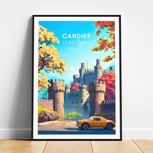 Cardiff Reisedruck - Großbritannien Reiseplakat, Cardiff Plakat, Cardiff UK Plakat, personalisiertes Geschenk, Hochzeitsgeschenk, Hochzeitsgeschenk, personalisierter Text