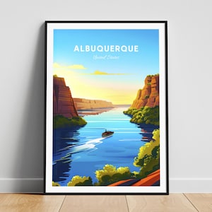 Albuquerque travel print - US travel poster, Albuquerque poster, Albuquerque New Mexico poster, Personalized Gift, Wedding gift, Custom Text