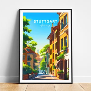 Stuttgart travel print - Germany travel poster, Stuttgart poster, Stuttgart Germany poster, Personalized Gift, Wedding gift, Custom Text