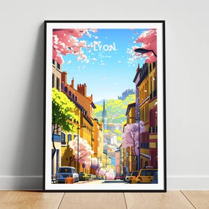 Lyon Reisedruck - Frankreich-Reiseplakat, Lyon-Plakat, Lyon Frankreich-Plakat, personalisiertes Geschenk, Hochzeitsgeschenk, benutzerdefinierter Text