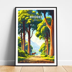 Rhodes travel print - Greece travel poster, Rhodes poster, Rhodes Greece poster, Personalized Gift, Wedding gift, Custom Text