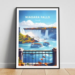 Niagara Falls Reisedruck - Kanada Wandkunst, Niagara Falls Plakat, Kanada Druck, personalisiertes Geschenkplakat, minimalistisches Plakat, Hochzeitsgeschenk