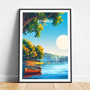 Rennes travel print - France travel poster, Rennes poster, Rennes France poster, Personalized Gift, Wedding gift, Custom Text