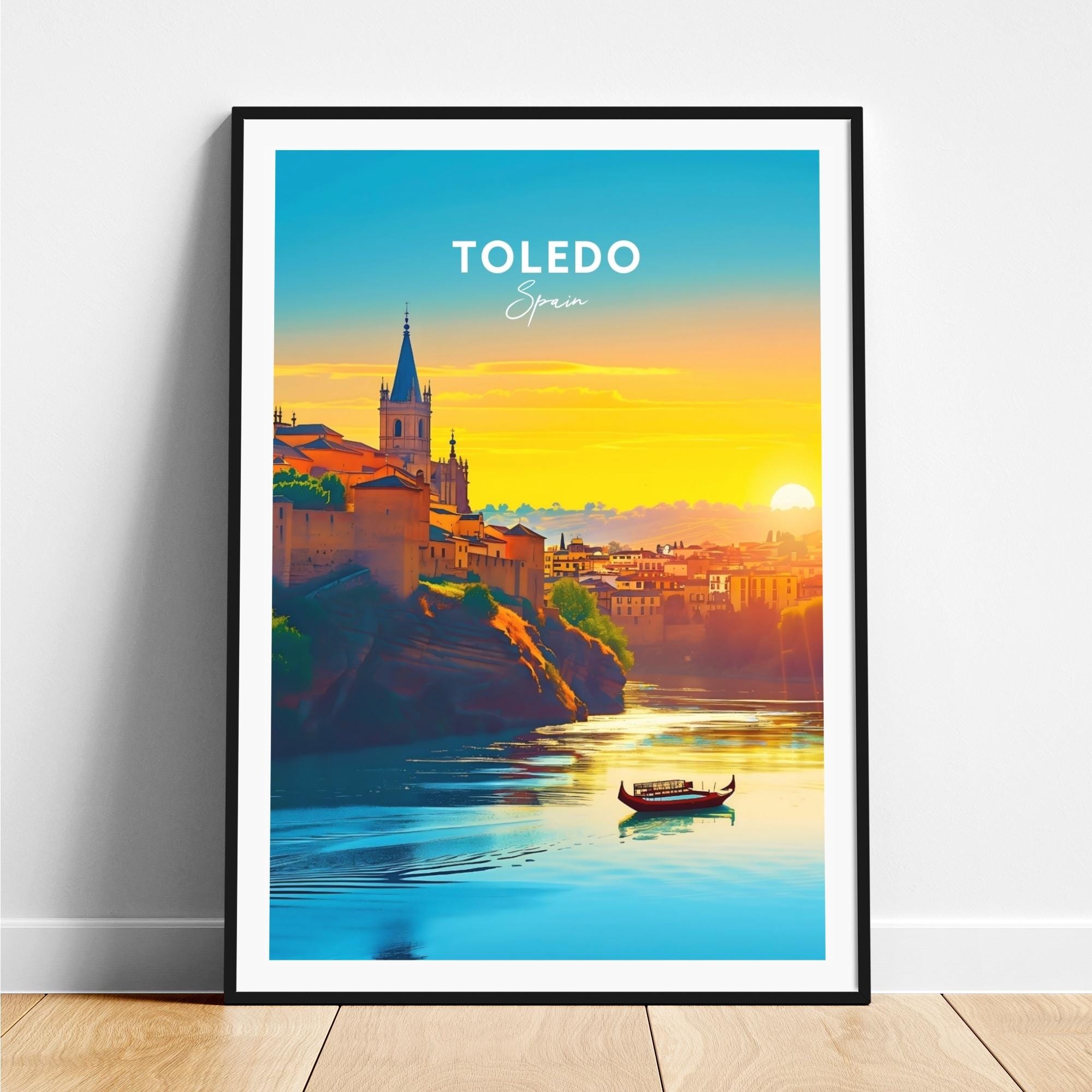 Toledo travel print - Spain travel poster, Toledo poster, Toledo Spain poster, Personalized Gift, Wedding gift, Custom Text