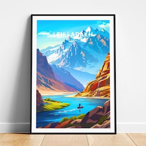 Leh ladakh travel print - India travel poster, Leh ladakh poster, Leh ladakh Jammu poster, Personalized Gift, Wedding gift, Custom Text