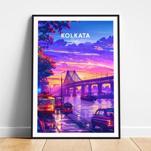 Kolkata travel print - India travel poster, Kolkata poster, Kolkata West Bengal poster, Personalized Gift, Wedding gift, Custom Text