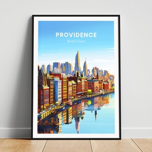 Providence travel print - US travel poster, Providence poster, Providence Rhode Island poster, Personalized Gift, Wedding gift, Custom Text