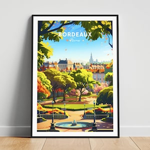 Bordeaux travel print - France travel poster, Bordeaux poster, Bordeaux France poster, Personalized Gift, Wedding gift, Custom Text