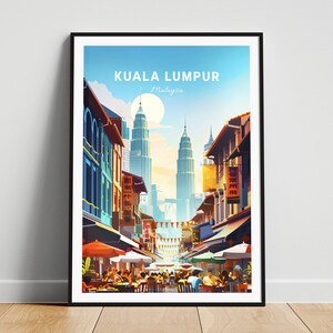 Kuala Lumpur Reisedruck - Malaysia Wandkunst, Kuala Lumpur Plakat, Selangor Plakat, personalisiertes Geschenkplakat, minimales Plakat, Hochzeitsgeschenk