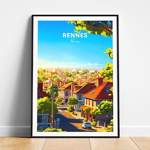 Rennes travel print - France travel poster, Rennes poster, Rennes France poster, Personalized Gift, Wedding gift, Custom Text