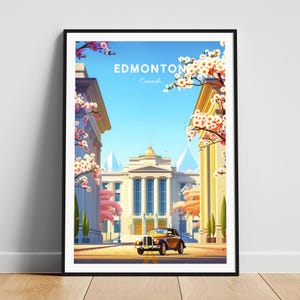 Edmonton travel print - Canada travel poster, Edmonton poster, Edmonton Alberta poster, Personalized Gift, Wedding gift, Custom Text