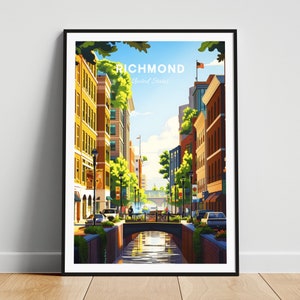 Richmond travel print - US wall art, Richmond poster, Virginia poster, Personalized Gift, Wedding gift, Custom Text