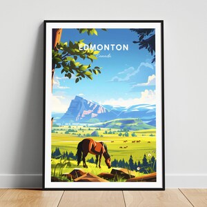 Edmonton travel print - Canada travel poster, Edmonton poster, Edmonton Alberta poster, Personalized Gift, Wedding gift, Custom Text
