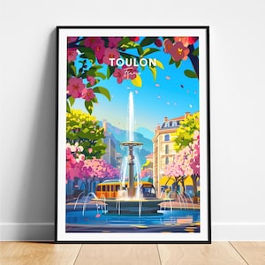 Toulon travel print - France travel poster, Toulon poster, Toulon France poster, Personalized Gift, Wedding gift, Custom Text