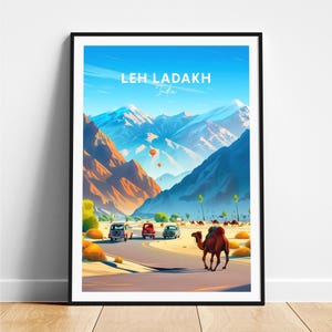 Leh ladakh travel print - India travel poster, Leh ladakh poster, Leh ladakh Jammu poster, Personalized Gift, Wedding gift, Custom Text