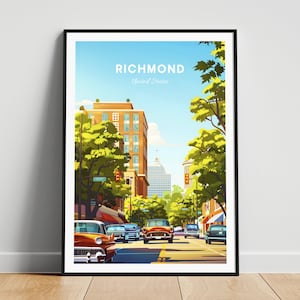Richmond travel print - US wall art, Richmond poster, Virginia poster, Personalized Gift, Wedding gift, Custom Text