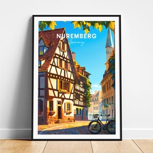 Nuremberg travel print - Germany travel poster, Nuremberg poster, Nuremberg Germany poster, Personalized Gift, Wedding gift, Custom Text