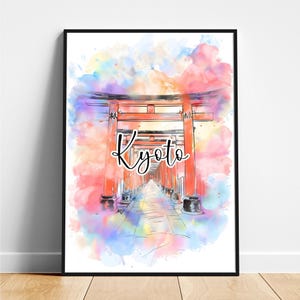 Kyoto travel print - Japan travel poster, Kyoto poster, Kyoto Japan poster, Modern poster