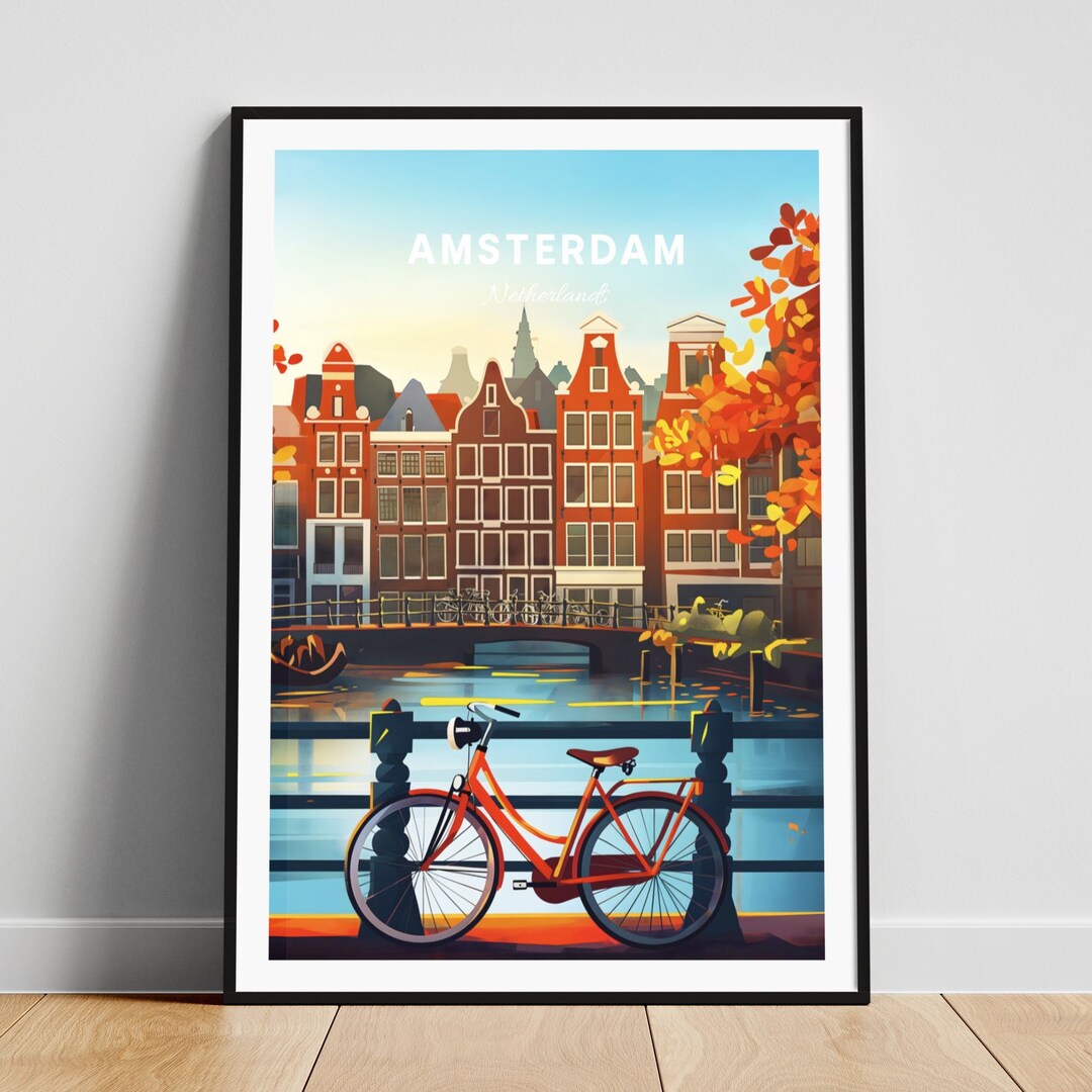 Amsterdam Travel Print - Netherlands Wall Art, Amsterdam Poster ...